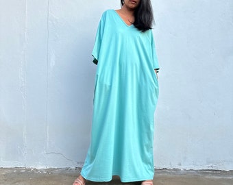 CO-30 Light Green Cotton Jersey kaftan