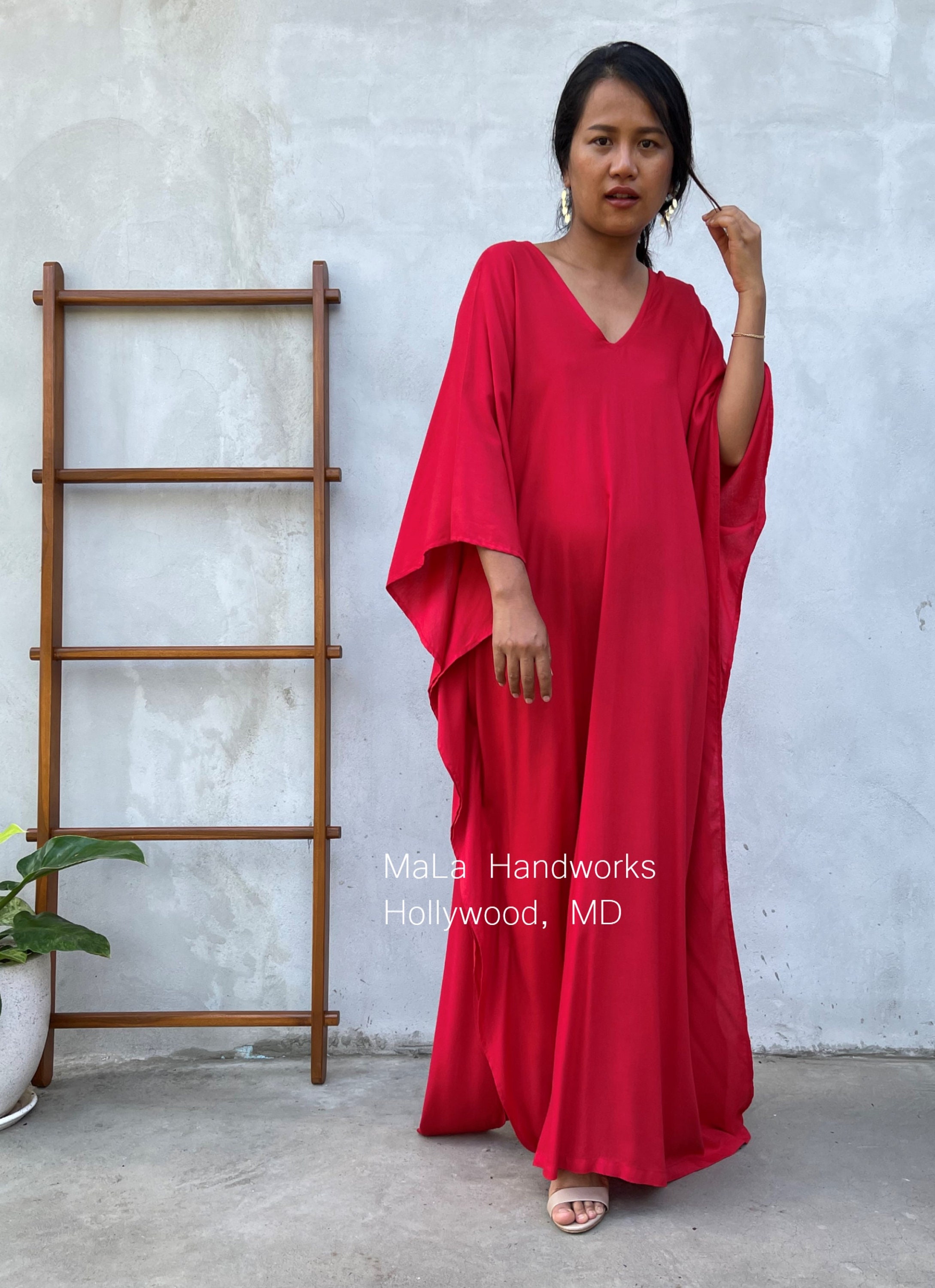 MALAHANDWORKS Red Kaftan Dress A 23 Plus Size Caftan for Women Kaftan Luxury Christmas Dress Holiday Kaftan Beach Kaftan Dress Festive Kaftan