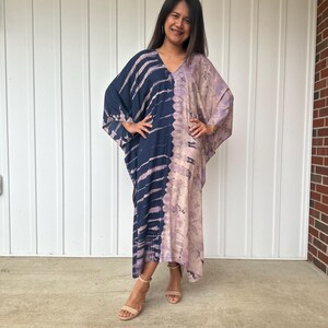 A- 136 Tie Dye Kaftan, caftan, beach, resort, vacation, cruise, pool, party, lounge, home, work at home