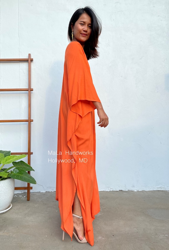 bijnaam maak een foto verdiepen N-3 Oranje Kaftan Kaftan Zomer feestjurk kaftan - Etsy België