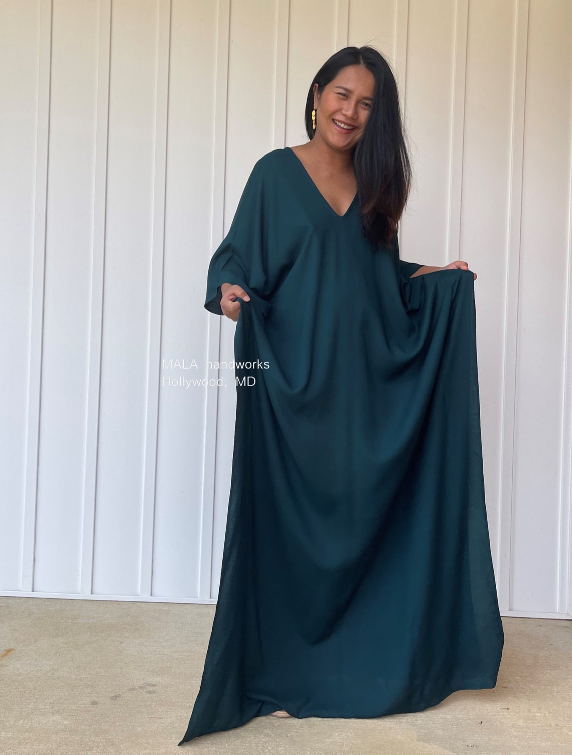 A-79 Green Kaftan Home Dress Versatile Dress Beach Wear - Etsy