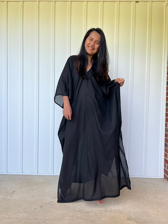 Sheer kaftan dress sales