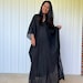 O-7 Sheer Cotton Gauze -Black Gauze Caftan, Kaftan,Long Beach dress,Beach party dress,Pool party dress, Sheer dresses,See though dress