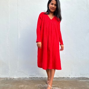 red dress for cruise Ovbmpzd Cruise Dresses for Women 2026 Satin Mini Red Dress Short Sleeve V Neck Dresses Retro Dresses for Women XXL, Women's, Size: 2XL