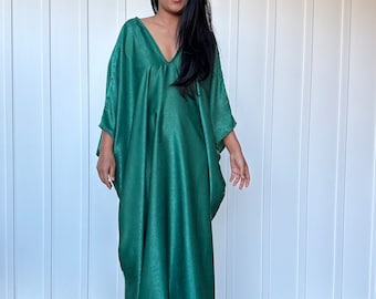 CM-47 Green Satin Kaftan