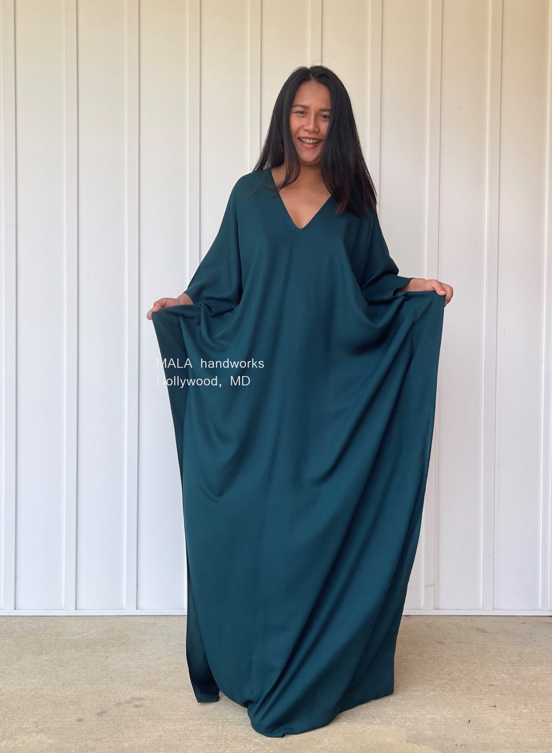 A-79 Green Kaftan Home Dress Versatile Dress Beach Wear - Etsy