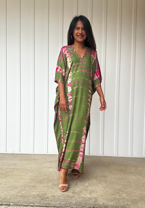 Olive Green Kaftan ~ Silky Kaftan Dress, Luxury Lounge And Sleepwear, House Dress, Resort Dress, Mumu Womens Dresses, Moroccan Kaftans Olive Green Kaftan ~ Silky Kaftan Dress, Luxury Lounge And Sleepwear, House Dress, Resort Dress, Mumu Womens Dresses, Moroccan Kaftans