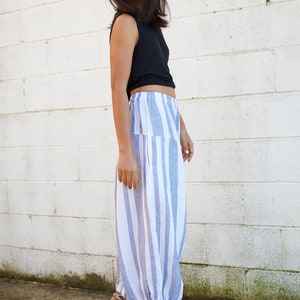 L-1 LINEN COLLECTION-Linen pants- Drop crotch linen- One size fit most - Wide leg pants -Baggy pants - Low crotch pants - Streetwear - Harem