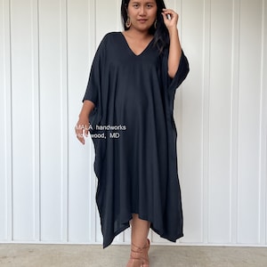 FR-19 Midi Kaftan Resort, Poncho ,Lounge wear, Beach wear tunic, Summer dress, Poncho dress, Top,  Resort kaftan