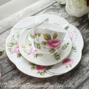 3pc set - Shelley Rambler Rose Dainty Cup, Saucer and Plate