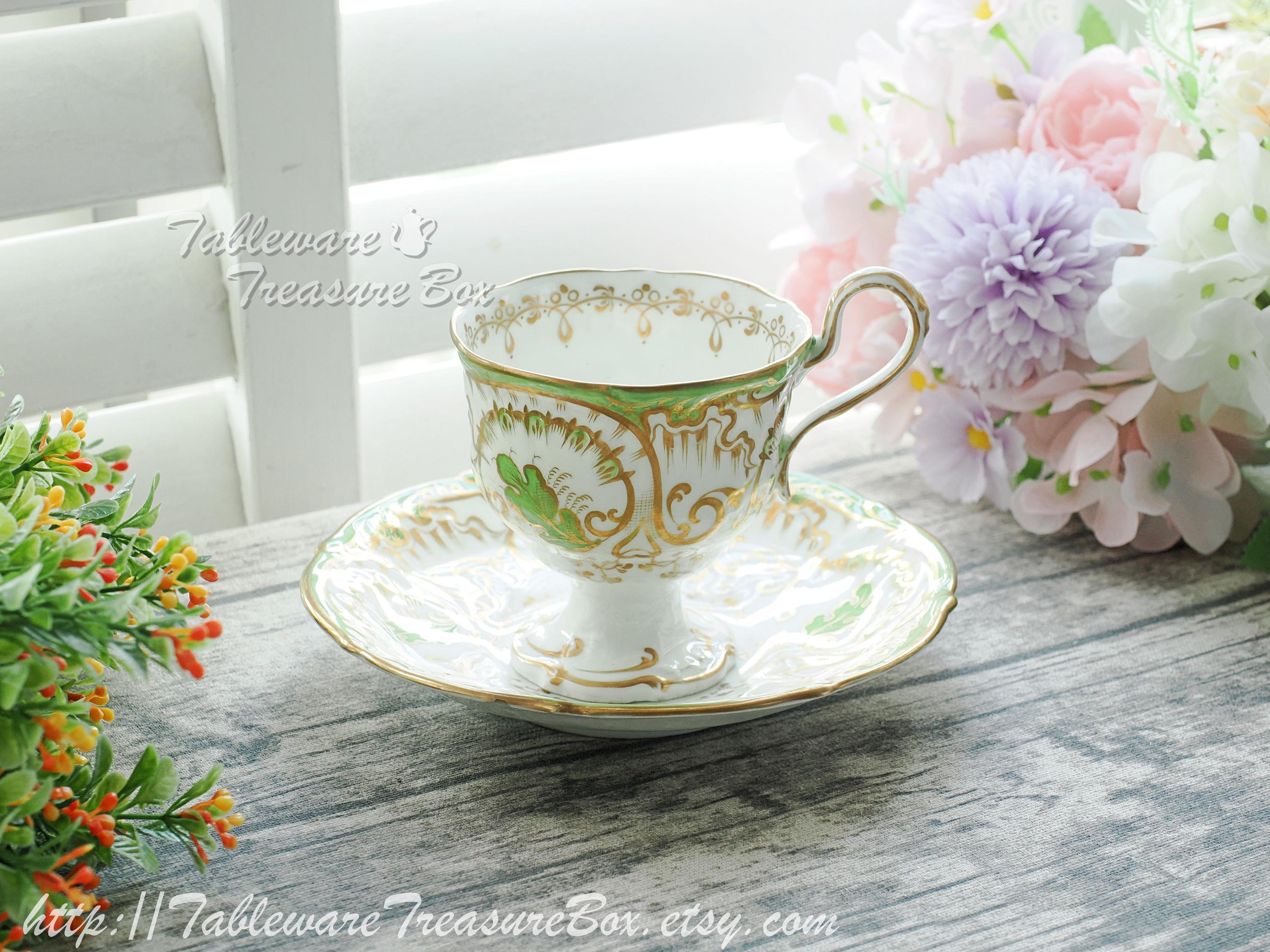 1950年　アンティーク 深川製磁 竹 カップ&ソーサーセット レトロ 茶器 お 手頃 価格インテリア・住まい・小物 - 1950年 アンティーク 深川製