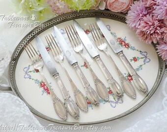2pc - France BOULENGER  Silver Plate Knives and Forks
