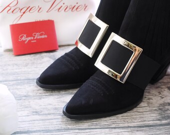【関税&送料込】Roger Vivier Roger Vivier Boots ROGER VIVIER Viv Ranger crystal-embellished patent-leather