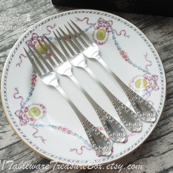 1 of 4 - Antique French Sterling Silver Dessert Forks
