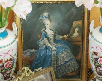 フランス王妃マリー・アントワネットのヴィンテージ額入り肖像画