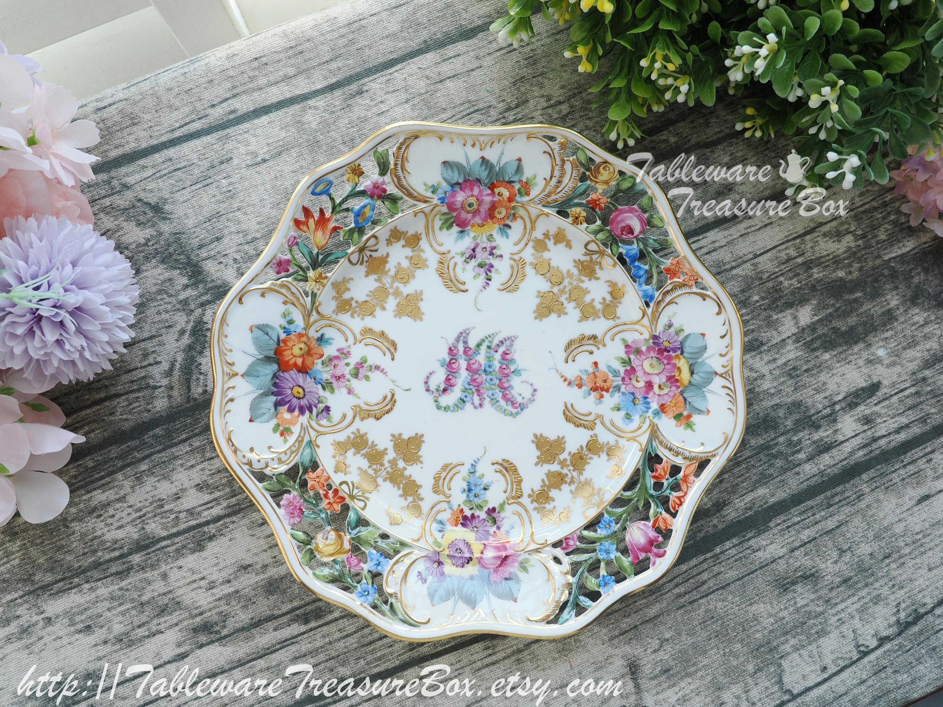 Dresden Hand Painted Marie Antoinette Reticulated Plate - Etsy Canada