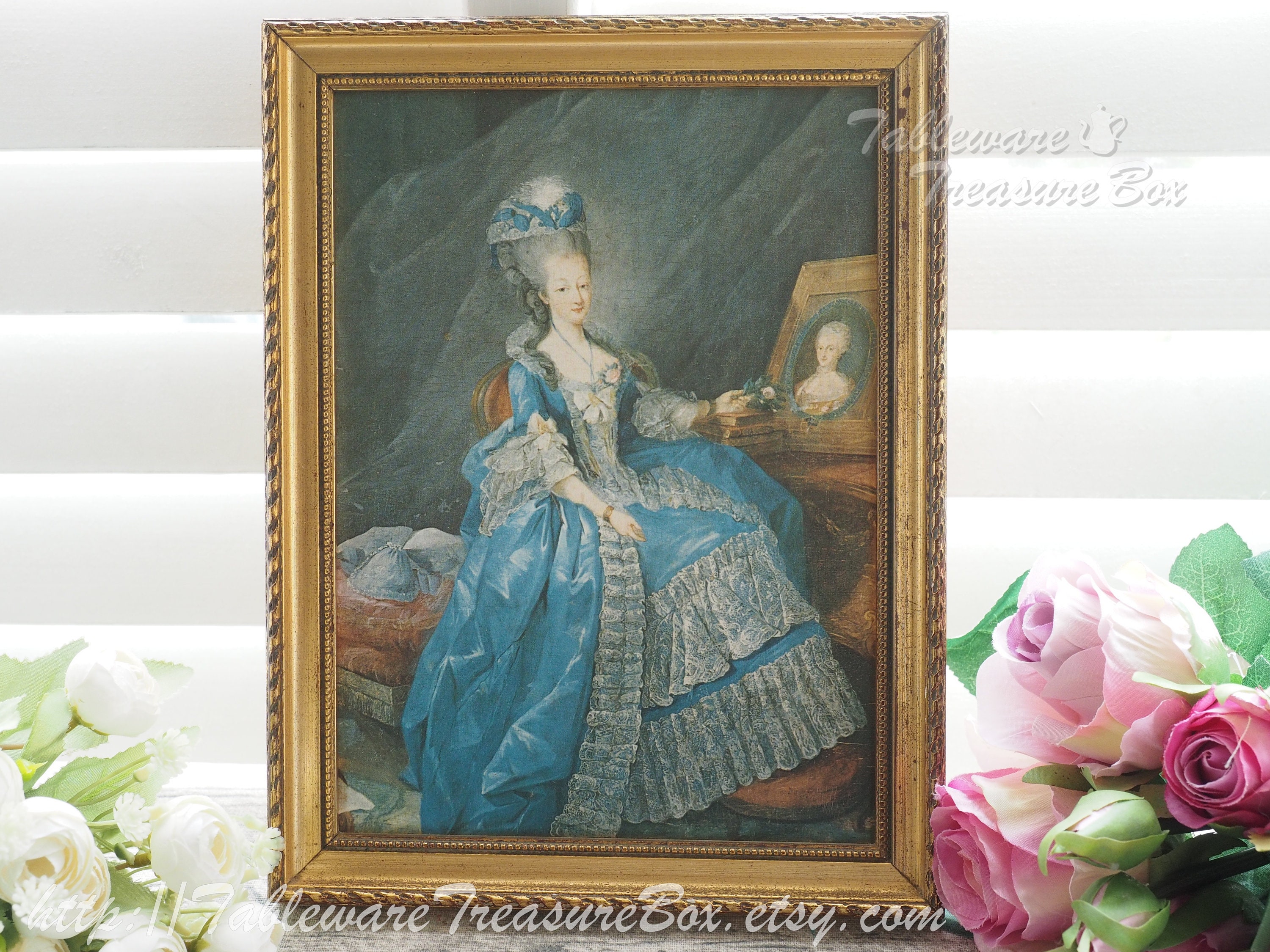 フランス王妃マリー・アントワネットのヴィンテージ額入り肖像画