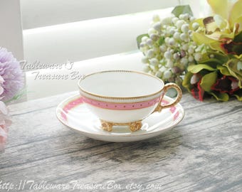 Antique Cauldon Gold Rope Handle Cup and Saucer