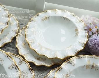 2pc set - Royal Crown Derby "Royal St. James" Rim Soup Bowl and Plate