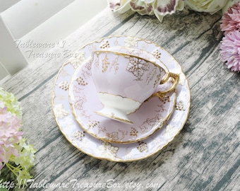 3pc set - Royal Crown Derby Vine Lilac Cup and Saucer, Plate