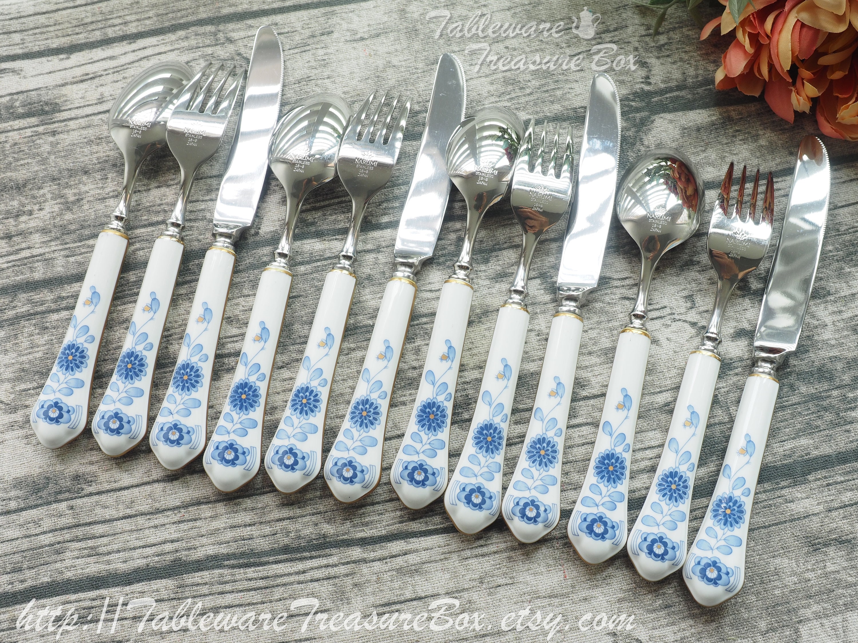 当店だけの限定モデル 3pc Set - Narumi Japan Milano Dinner Knives + Forks + Spoons カトラリー(スプーン等)