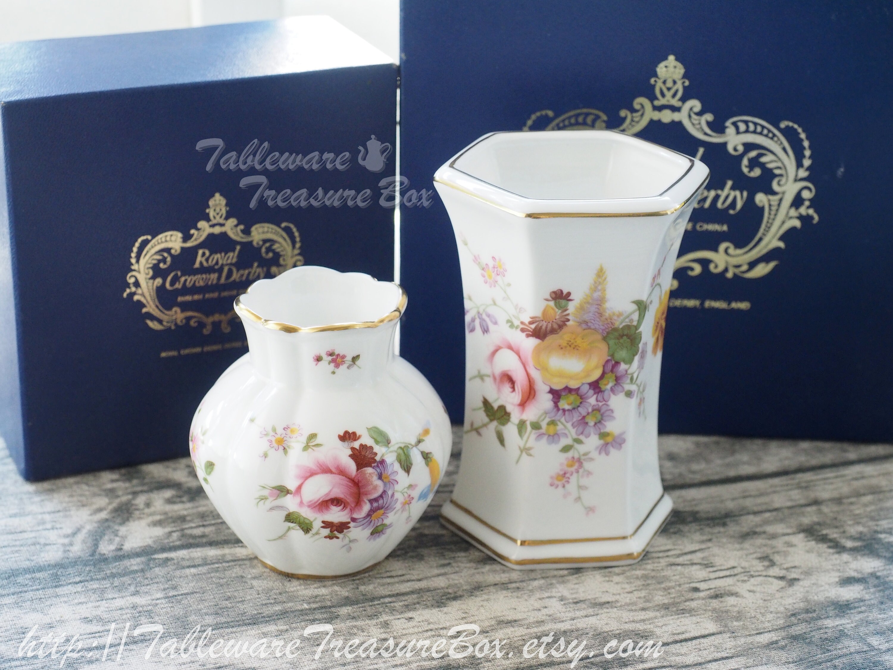 Crown Derby Vase - Etsy Canada