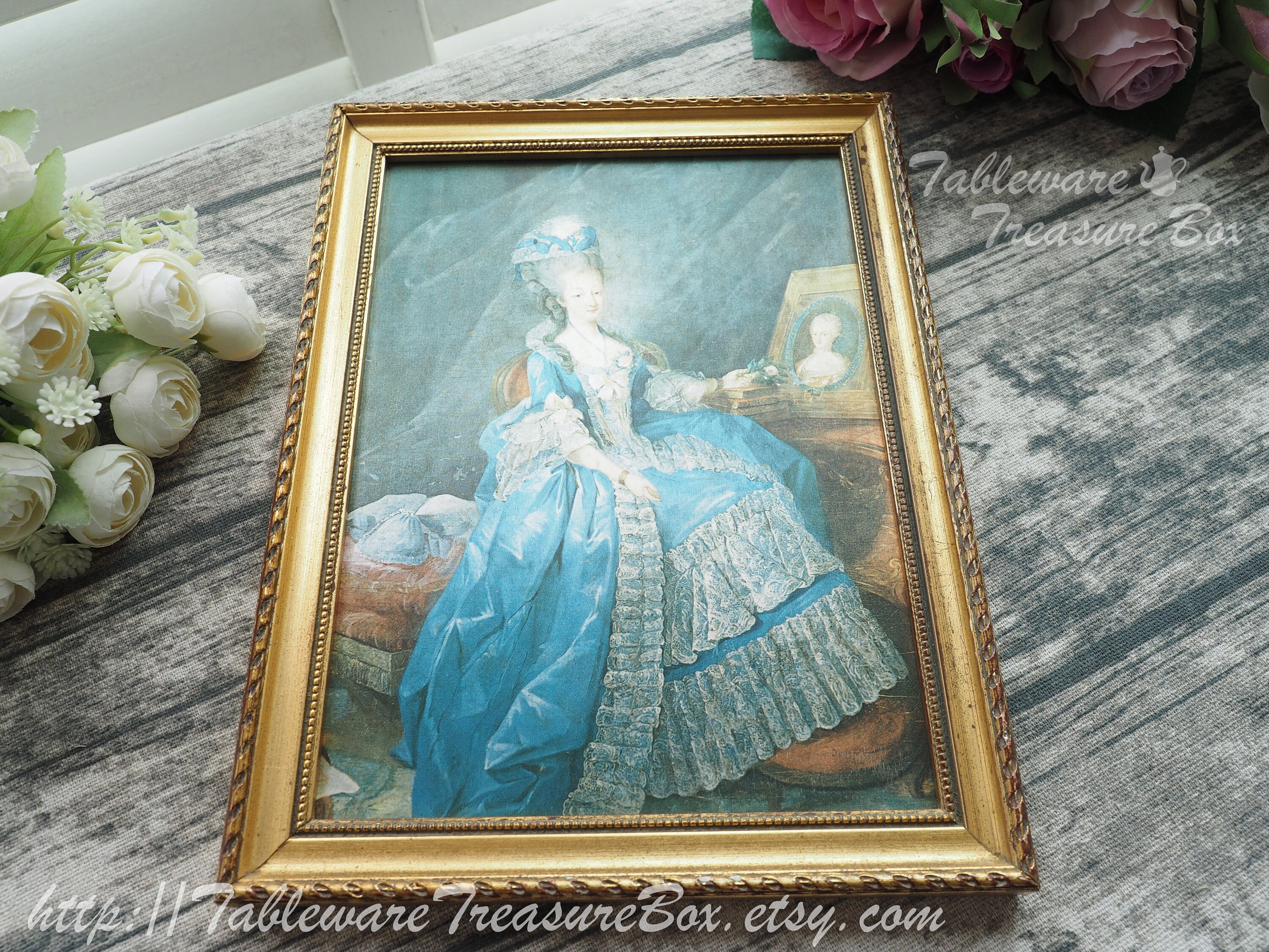 フランス王妃マリー・アントワネットのヴィンテージ額入り肖像画