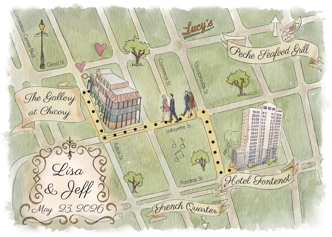 Digital File, Custom Watercolor Wedding Map Illustration - Etsy