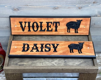 Market Show Lamb Farm Farmhouse Metal Sign Wall Art Print Personalized Sheep Family Name Sign