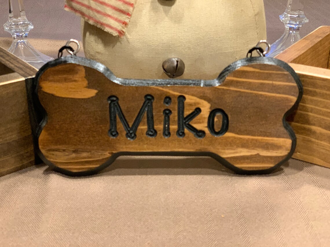 Dog Bone Sign Customized/Dog Crate Name Tag/Pet Lover Gift/Dog Etsy