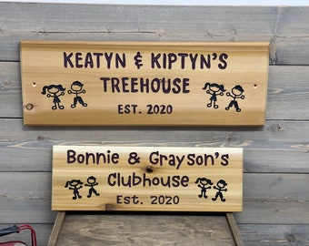 Clubhouse, Playhouse, Treehouse Kids Sign Personalized