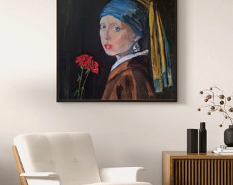 Mädchen mit dem Perlenohrring Reproduktions-Ölgemälde Vermeer Master of Art Portrait