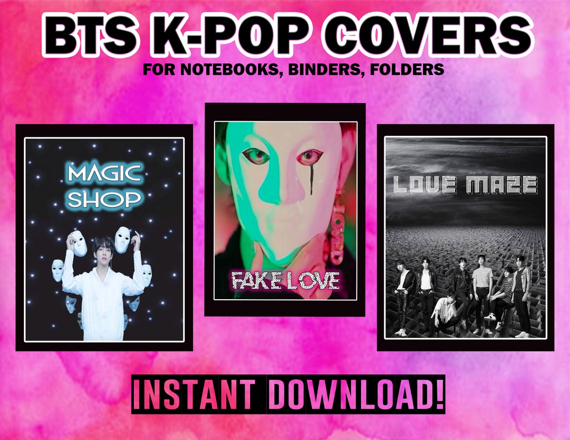 BTS Notebook/Binder/Folder Cover Printables | Etsy