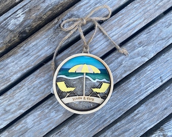 Personalized Fillable Sand Ornament: Handpainted Beach Keepsake