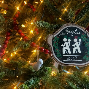 Hiking with Baby Christmas Ornament National Parks Wood Slice Canoe Camping Kayaking Climbing Skiing Boating Canoe Personalized