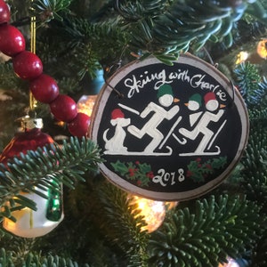Skiing Christmas Ornament featuring the National Parks Symbols