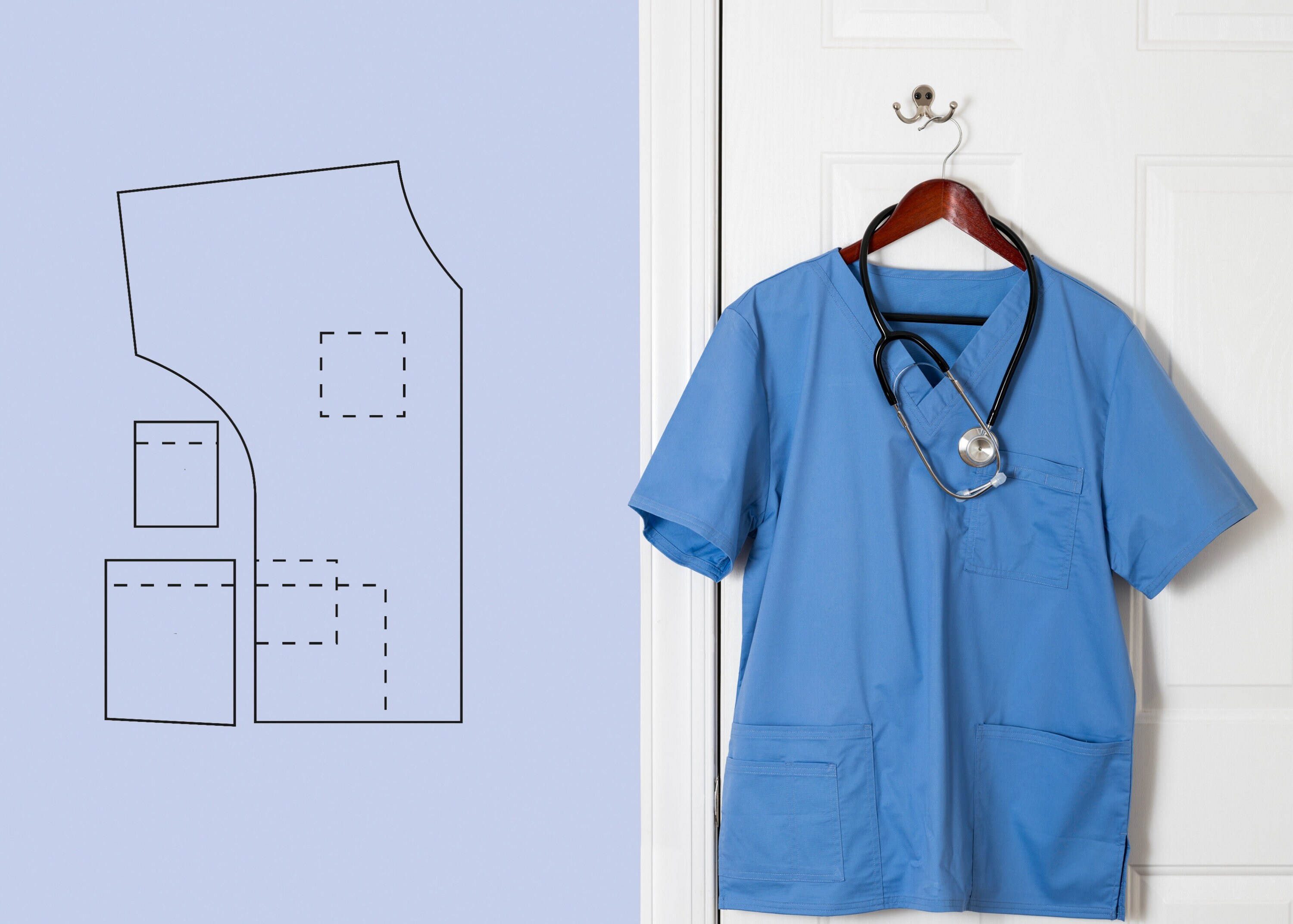 Unisex Scrub Top Sewing Pattern Digital Download Etsy