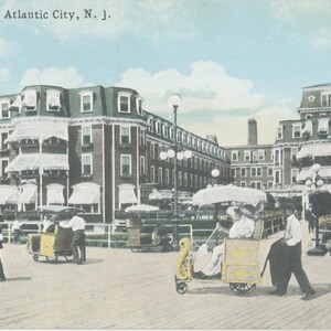 Cartões postais vintage do Atlantic City Hotel, 1910-1920, divididos, usados e não usados
