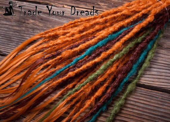 Double or Single Ended Dreads, Knotty Color Transitions Crocheted Locks, From sample to full set (see item details), More colors in options