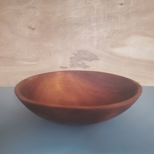 Antique Hulled Maplewood Dough Bowl/ Early 20th Century Kitchenware/ Primitive Wooden Mixing Bowl/ Rustic Farmhouse Kitchen