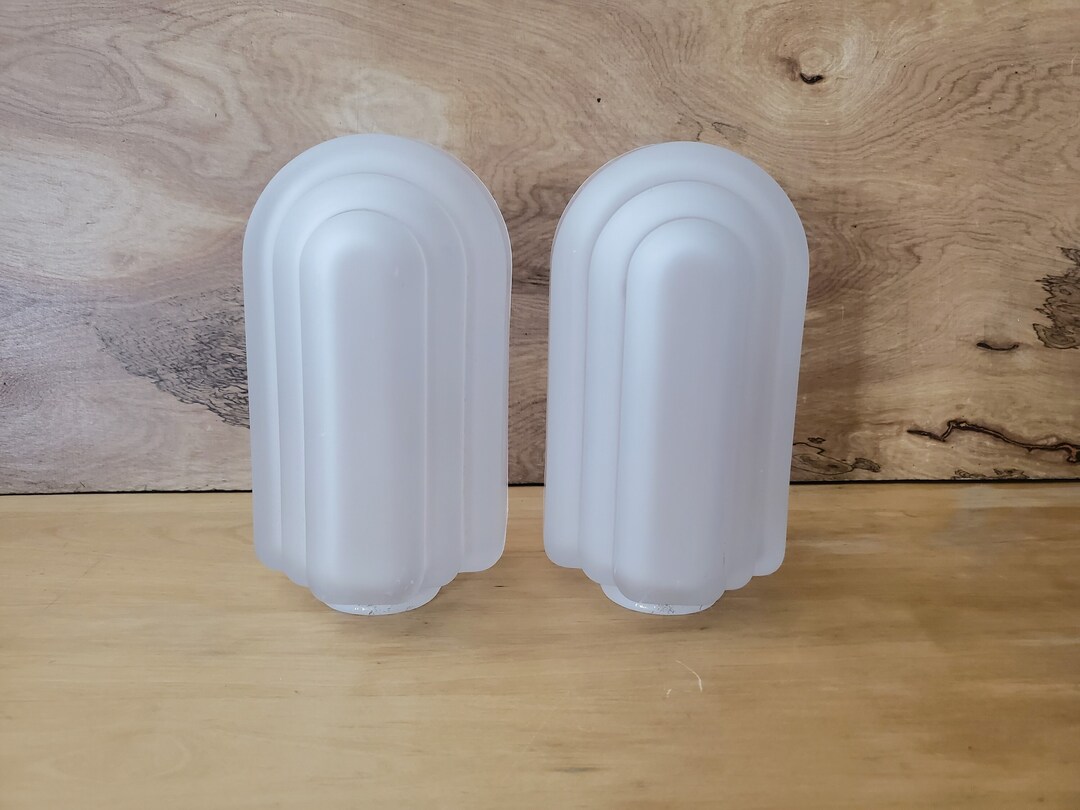 Vintage Art Deco Frosted Glass Slip Shades/ Opaque Glass Etsy