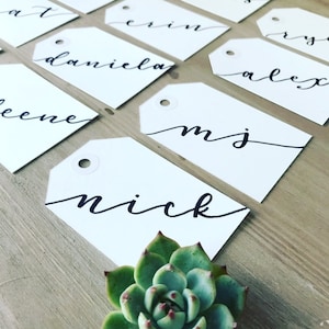 Custom Name Gift Tags, Personalized Gift Tags, Calligraphy Name Tag,  Holiday/christmas Tag, Wedding Favor Tag, Custom Name Card, Place Card 