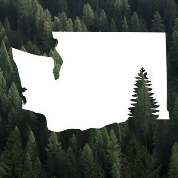 Washington State Evergreen Silhouette Vinyl Decal | Car Decal | MacBook Decal | Water Bottle Decal | Yeti Decal | PNW | Washington Evergreen