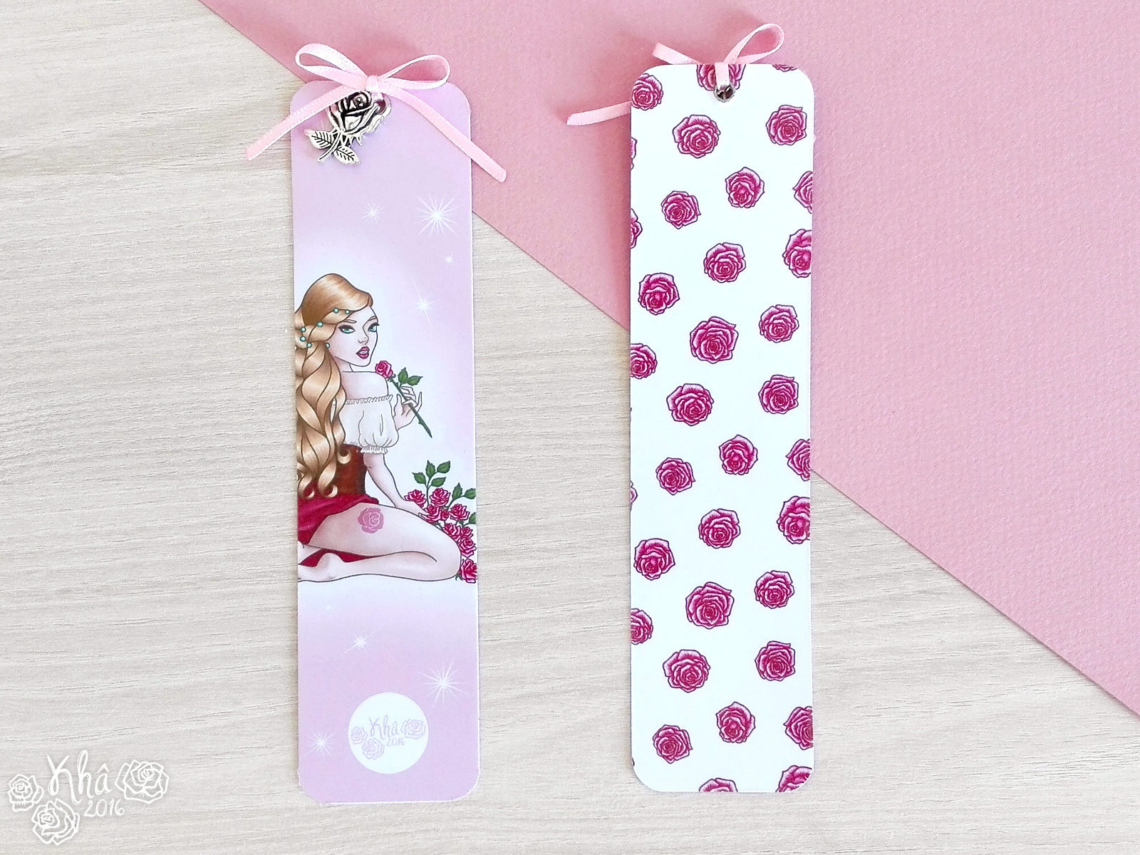 Marque page Jeune Fille La Rose Etsy France