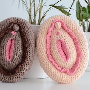 Häkeln Sie lustiges Spielzeug für Erwachsene - Junggesellinnenabschied Geschenk, Hen Night Decor, reifen Humor Geschenk, beige und braune Hautfarbe