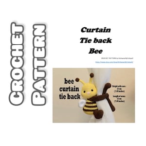 Crochet Bee Curtain Tieback Pattern (English)