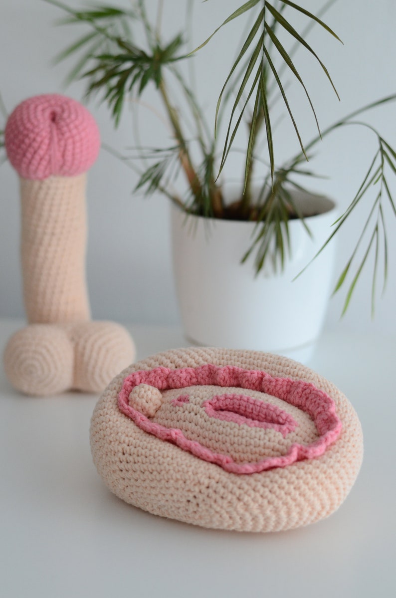 Crochet Vulva And Penis Toy For Adult Ts Pipe Knitted Etsy 