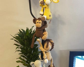 Crochet Safari Animal Curtain Tiebacks: Nursery Decor Set of 4