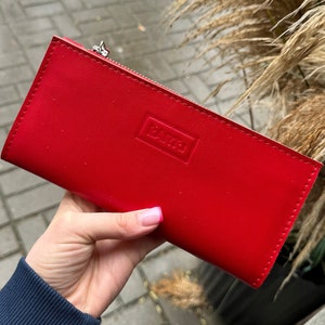 Roter Leder Geldbeutel für Frauen, Münzgeldbeutel, Kartenhalter, roter Geldbeutel, Organiser, Geschenk für Frauen.