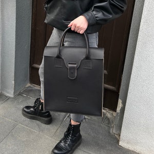 Lederhandtasche unisex, Große Lederarbeitstasche, personalisiertes Geschenk für Mutter, Lederlaptoptasche